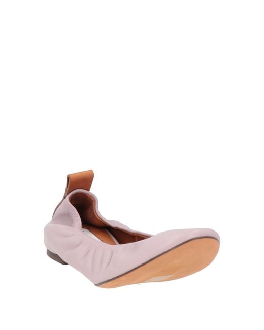 Lanvin Pink Lilac Ballet Flats Goat Skin, Calfskin