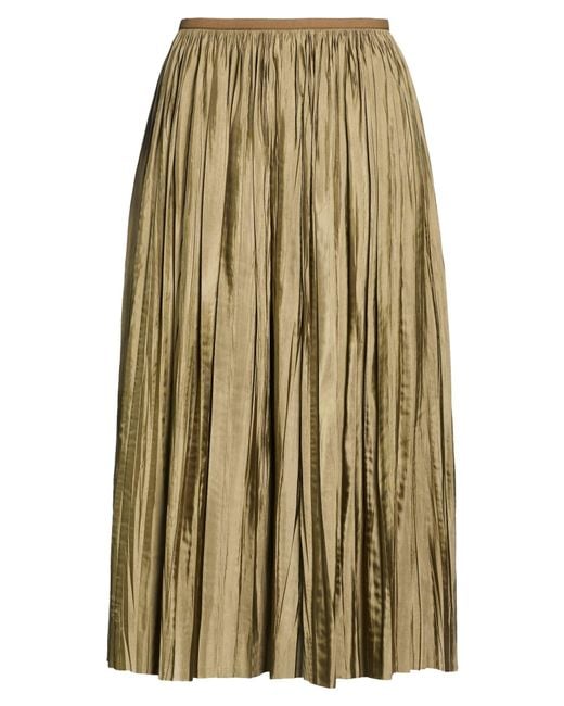 Roberto Collina Green Military Midi Skirt Polyester