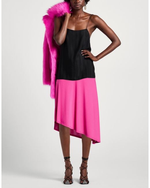SEVENTY VENEZIA Pink Midi Skirt Polyester, Elastane
