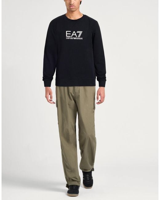 EA7 Blue Sweatshirt Cotton, Elastane for men