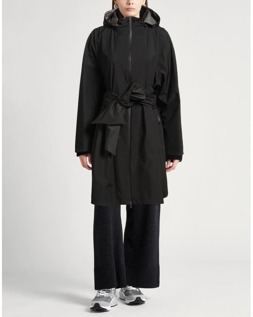 Herno Black Overcoat & Trench Coat Polyester, Polyamide