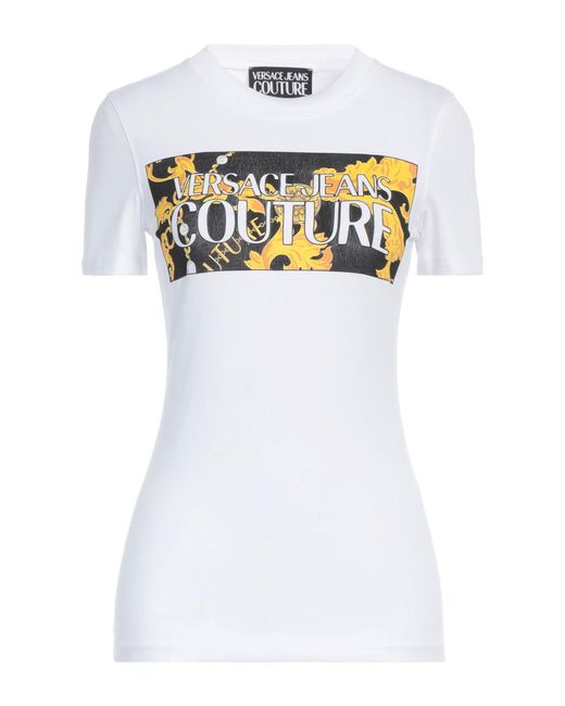 Versace Jeans Couture White T-Shirt Cotton, Elastane