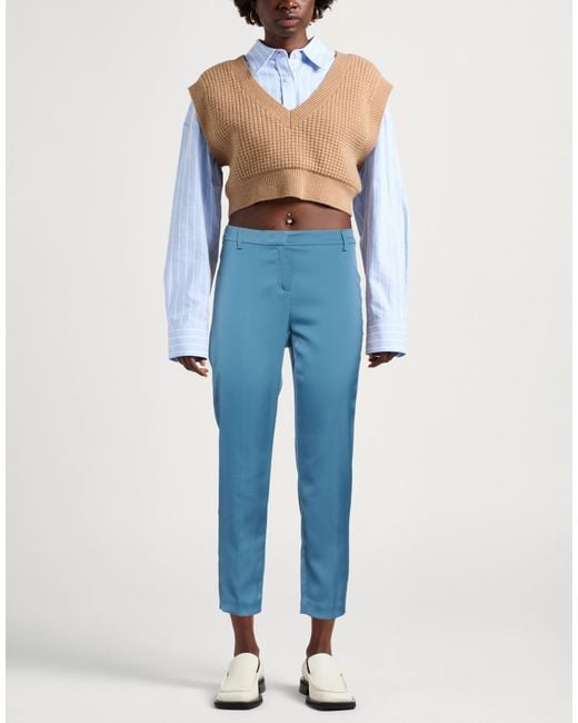 Pennyblack Blue Pants Polyester, Viscose, Elastane