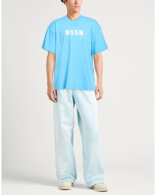 T-Shirt di MSGM in Blue da Uomo