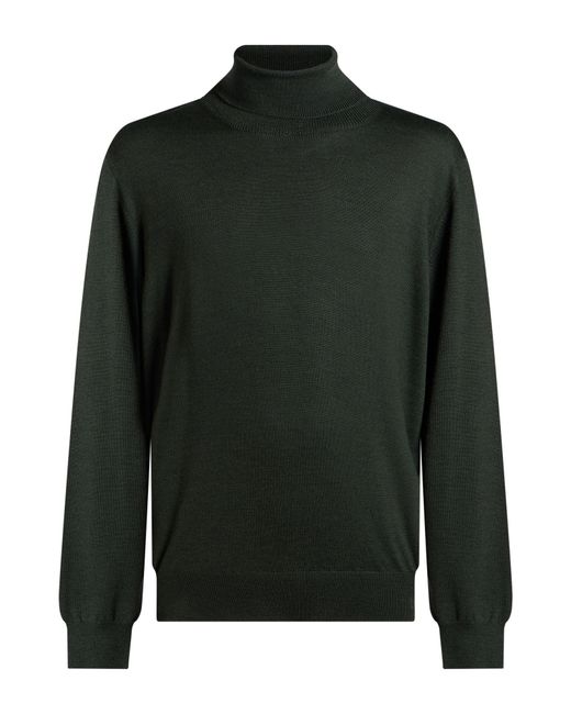 Tagliatore Green Turtleneck Virgin Wool for men