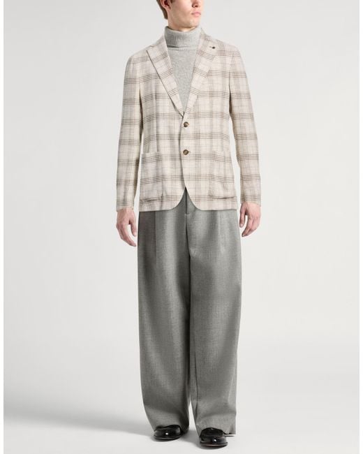 Tagliatore Natural Blazer Virgin Wool, Silk, Cotton, Polyamide, Elastane for men