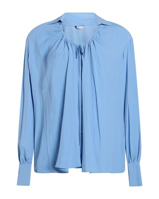 Manila Grace Blue Light Shirt Acetate, Silk