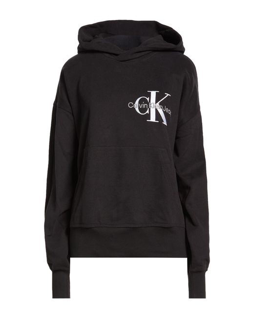 Calvin Klein Black Sweatshirt Cotton, Elastane
