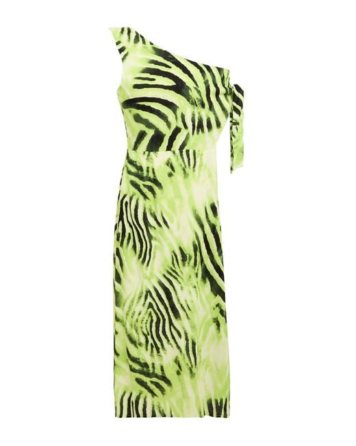 Gaelle Paris Green Lime Midi Dress Viscose