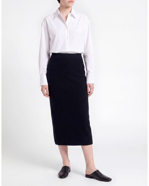 Fabiana Filippi Black Midnight Midi Skirt Virgin Wool, Mohair Wool, Polyamide, Silk, Cashmere
