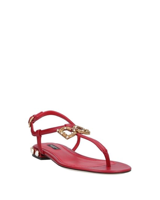 Dolce & Gabbana Red Thong Sandal