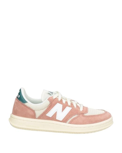 New Balance Pink T500 Sneakers Leather, Textile Fibers, Rubber