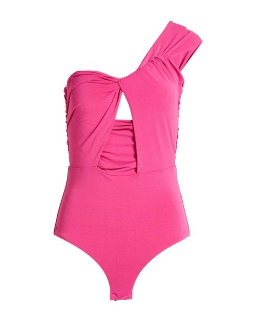 Patrizia Pepe Pink Fuchsia Bodysuit Acetate, Polyamide, Rayon