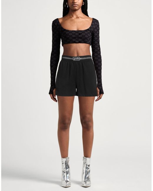 Gaelle Paris Black Shorts & Bermuda Shorts Polyester, Elastane