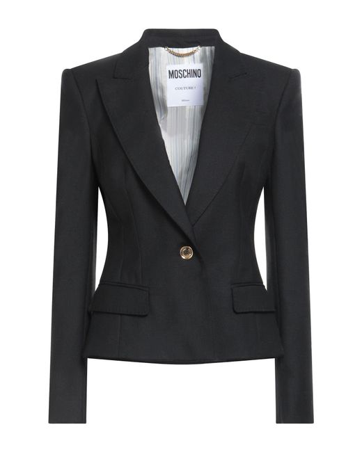 Moschino Black Couture Blazer Virgin Wool