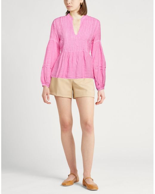 Top 120% Lino de color Pink
