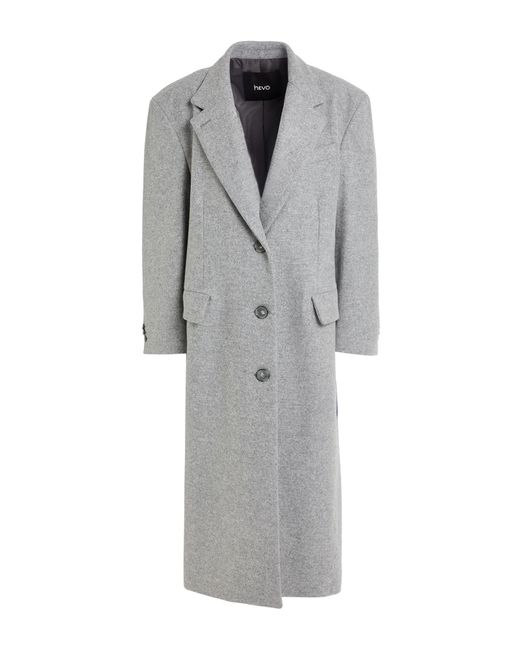 Hevò Gray Coat Virgin Wool, Polyamide