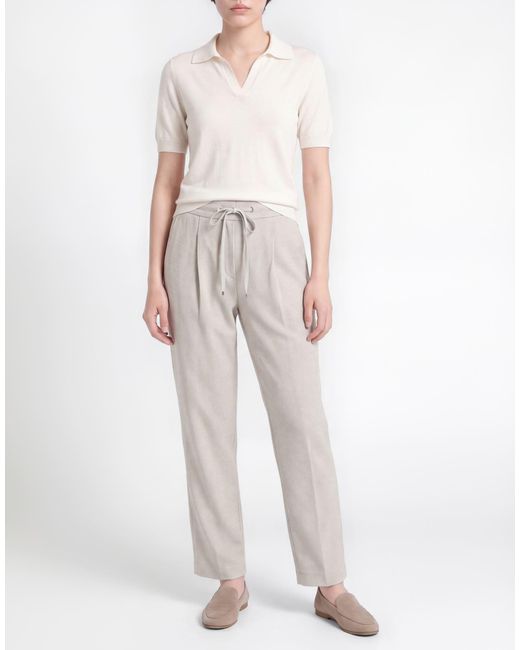 Moorer Gray Pants Polyester, Viscose, Polyamide, Elastane