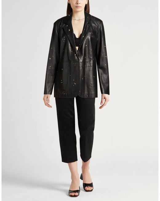 Alysi Black Crème Blazer Leather