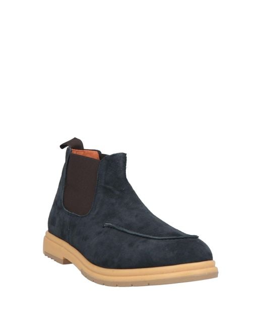Andrea Ventura Firenze Blue Ankle Boots Leather for men