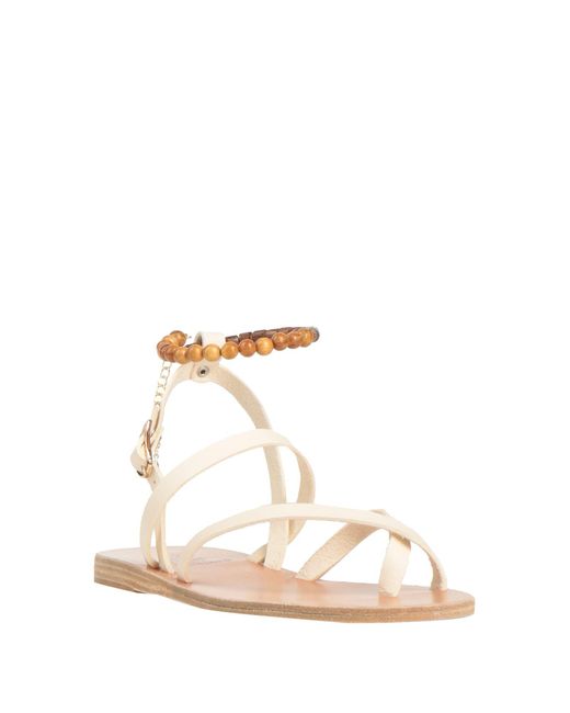 Ancient Greek Sandals White Thong Sandal