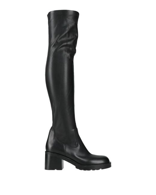 Strategia Black Boot Leather, Synthetic Fibers