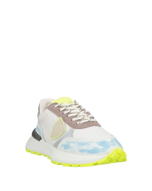 Philippe Model White Sneakers Leather, Textile Fibers
