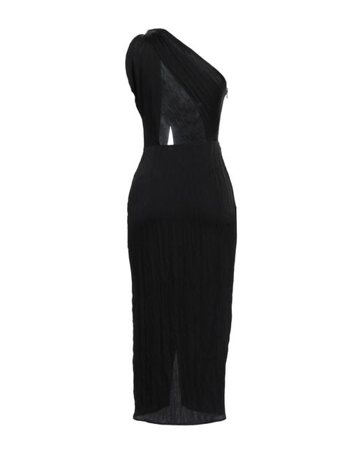 Sandro Black Midi Dress Acetate, Polyamide