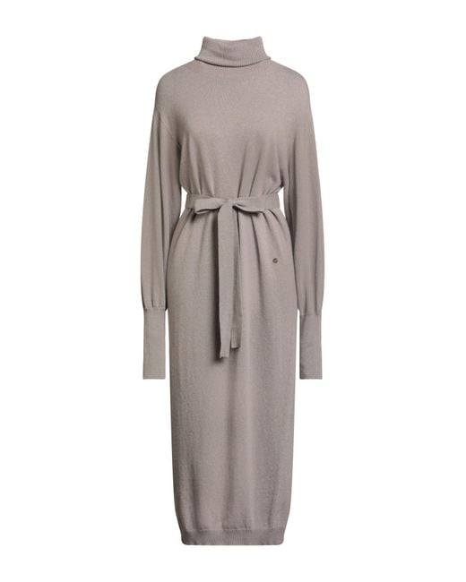 Ottod'Ame Gray Midi Dress Merino Wool, Viscose, Polyamide, Cashmere