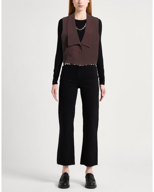 Imperial Brown Dark Tailored Vest Polyester, Elastane