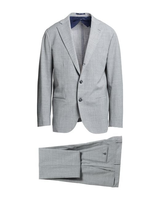 Barba Napoli Gray Suit Polyester, Wool, Elastane for men
