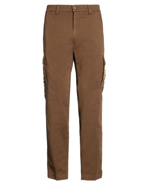 Aeronautica Militare Brown Pants Cotton, Elastane for men
