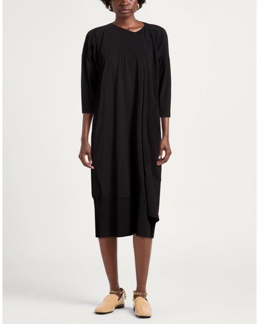 High Black Midi Dress Nylon, Elastane