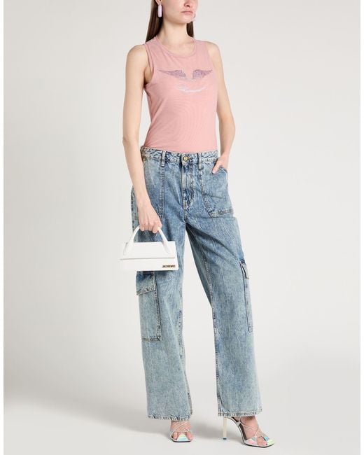 Blumarine Pink Top Polyamide, Elastane