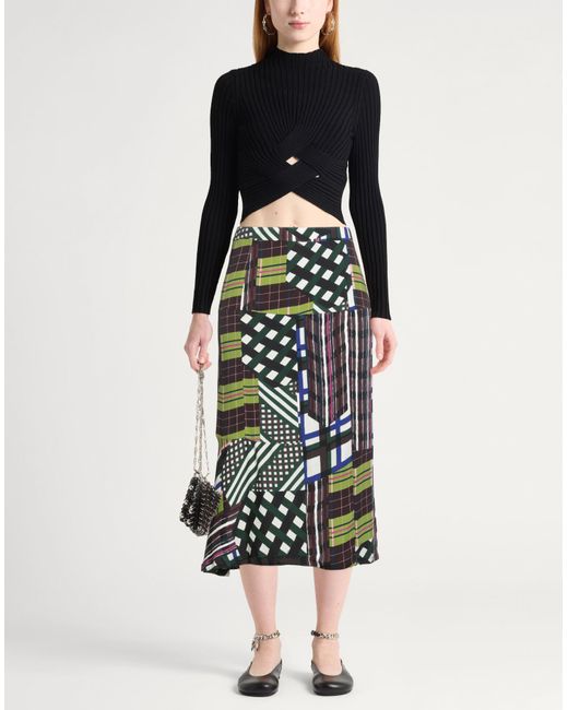 Marni Green Dark Midi Skirt Viscose