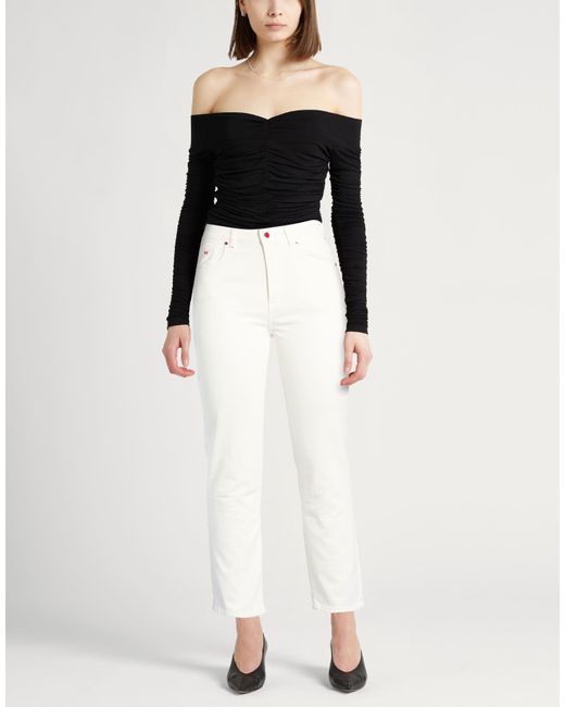 Kiton White Jeans Cotton, Elastane