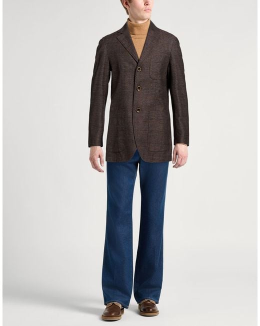 Peserico Black Blazer Virgin Wool, Cotton for men