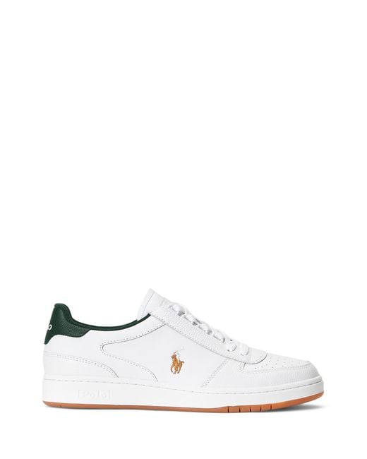 Polo Ralph Lauren Leather Trainers in White for Men | Lyst UK