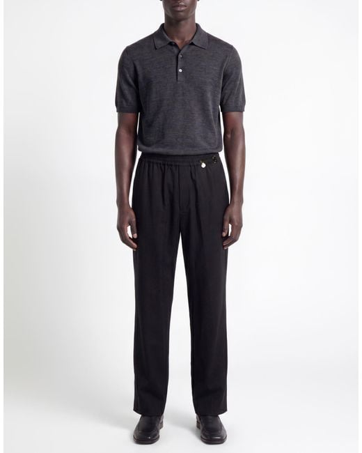 Aries Black Pants Polyester, Virgin Wool, Elastane for men