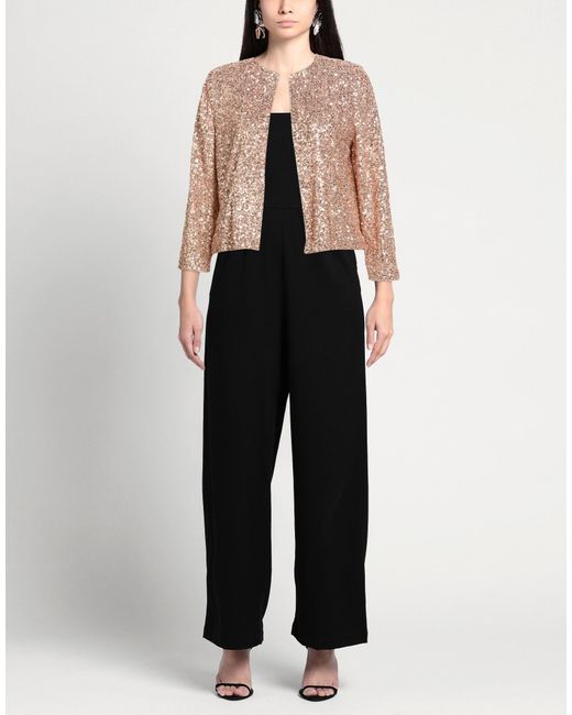 Soallure Brown Jacket Polyester, Elastane