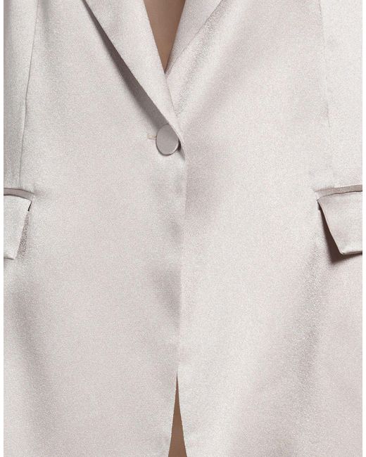 Soallure White Blazer Polyester, Elastane