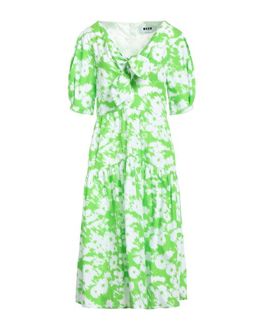 MSGM Green Midi Dress
