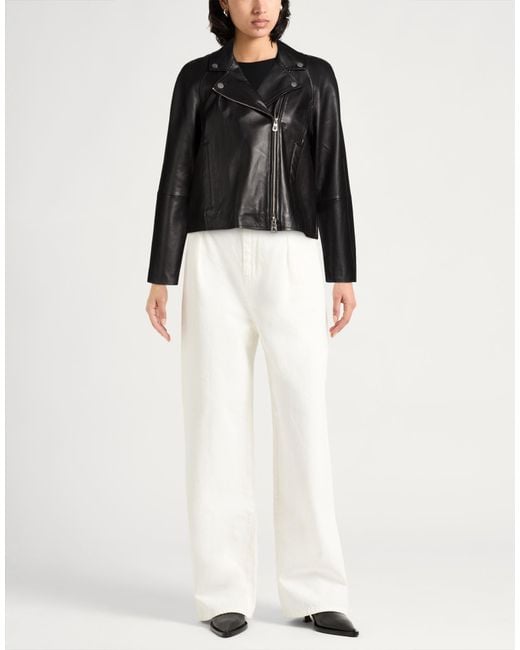 Pinko Black Jacket Sheepskin