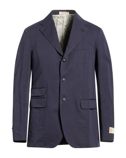 Massimo Alba Blue Blazer Cotton, Linen for men