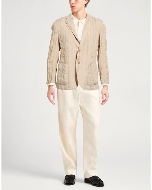 Barena Natural Blazer Linen, Cotton for men