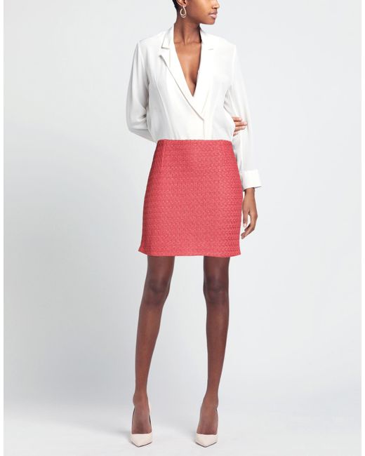 MVP WARDROBE Red Mini Skirt Cotton, Polyamide