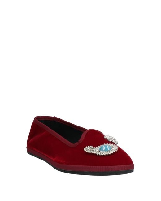 Giannico Red Loafers Textile Fibers