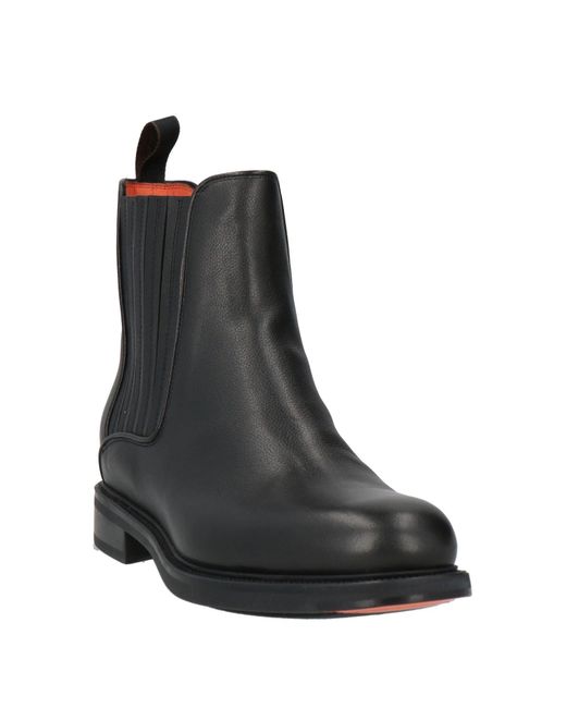 Santoni Black Ankle Boots