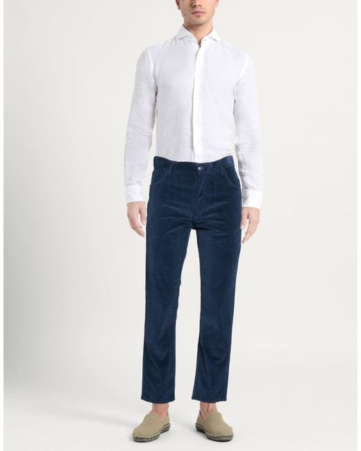 40weft Blue Pants Cotton, Lyocell, Elastane for men