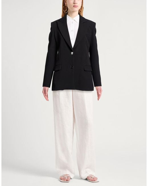 Gaelle Paris Black Blazer Polyester, Elastane